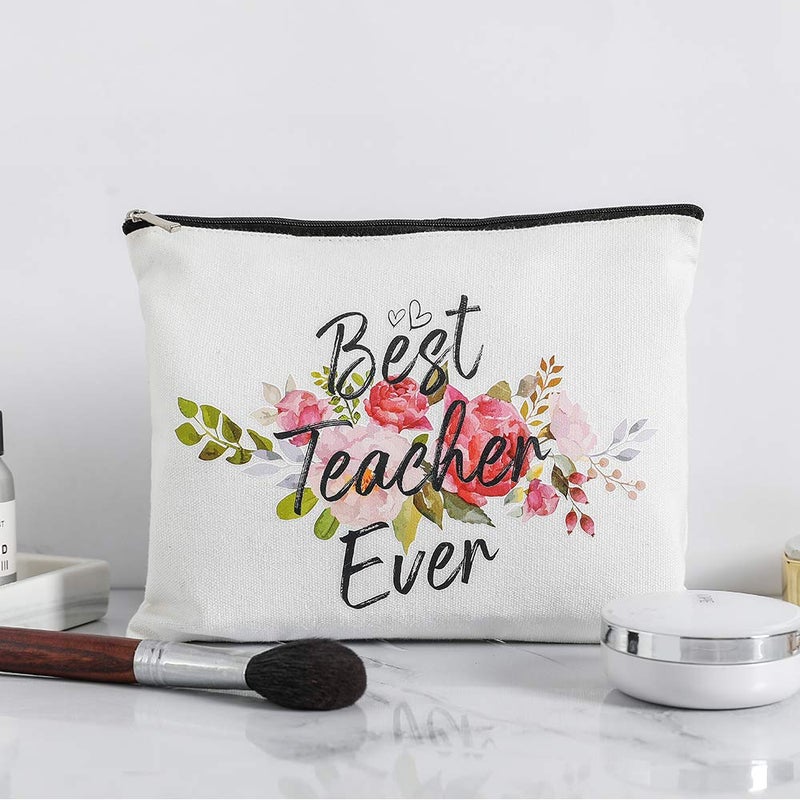 Charmoly Teacher Appreciation Gifts Teacher Gifts Best Teacher Ever Teacher Gifts for Women Teacher Makeup Bag Pouch - Image 2